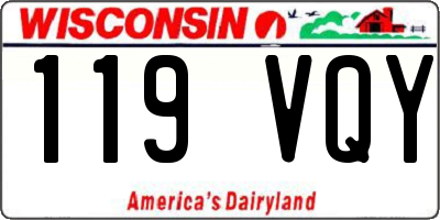 WI license plate 119VQY