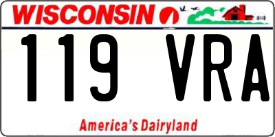 WI license plate 119VRA
