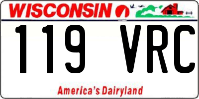 WI license plate 119VRC