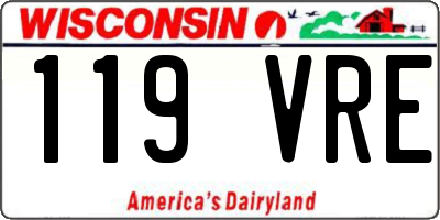 WI license plate 119VRE