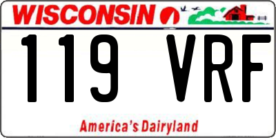 WI license plate 119VRF