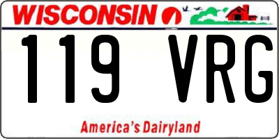 WI license plate 119VRG