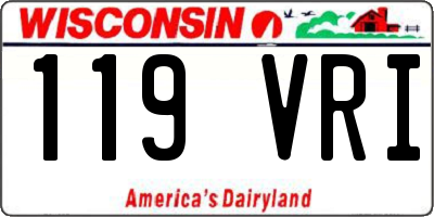 WI license plate 119VRI