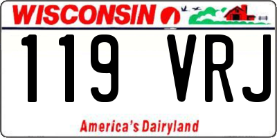 WI license plate 119VRJ