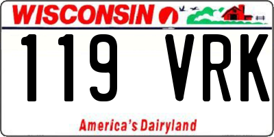 WI license plate 119VRK