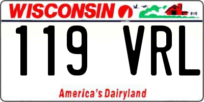 WI license plate 119VRL