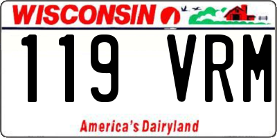 WI license plate 119VRM
