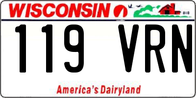 WI license plate 119VRN
