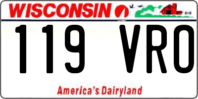 WI license plate 119VRO