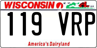 WI license plate 119VRP