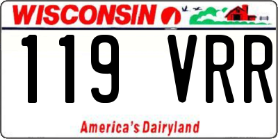 WI license plate 119VRR