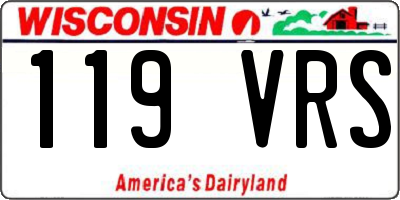 WI license plate 119VRS