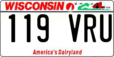 WI license plate 119VRU