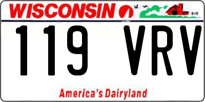 WI license plate 119VRV