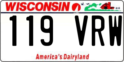 WI license plate 119VRW