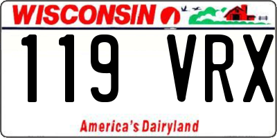 WI license plate 119VRX