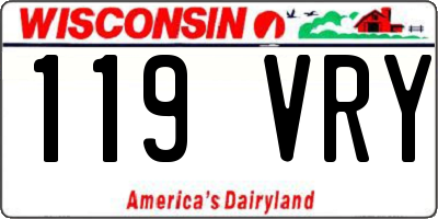 WI license plate 119VRY