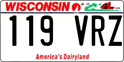 WI license plate 119VRZ
