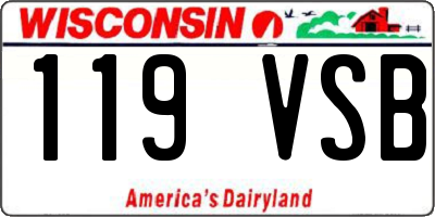 WI license plate 119VSB