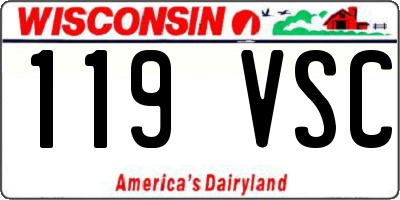 WI license plate 119VSC