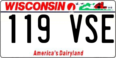 WI license plate 119VSE