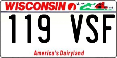 WI license plate 119VSF