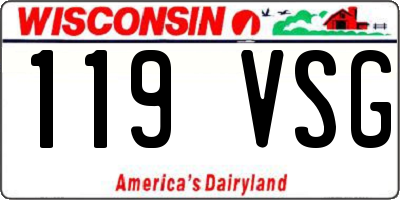 WI license plate 119VSG