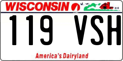 WI license plate 119VSH