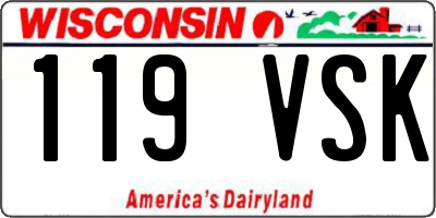 WI license plate 119VSK