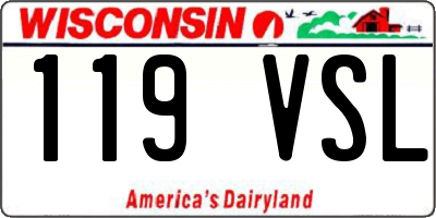 WI license plate 119VSL