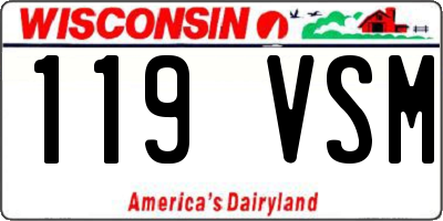 WI license plate 119VSM