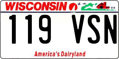WI license plate 119VSN