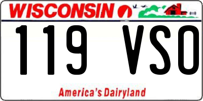 WI license plate 119VSO