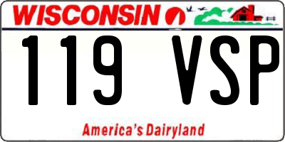 WI license plate 119VSP