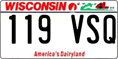 WI license plate 119VSQ