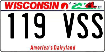 WI license plate 119VSS