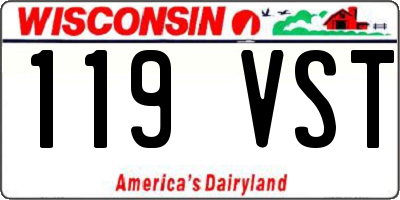 WI license plate 119VST
