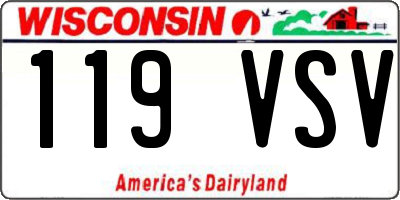 WI license plate 119VSV
