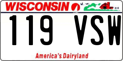 WI license plate 119VSW
