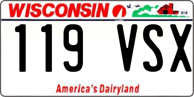 WI license plate 119VSX
