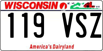 WI license plate 119VSZ