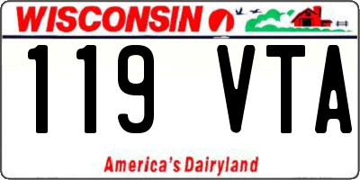 WI license plate 119VTA
