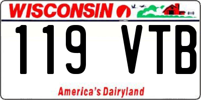 WI license plate 119VTB