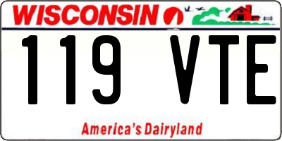 WI license plate 119VTE