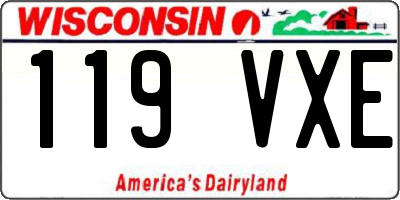 WI license plate 119VXE