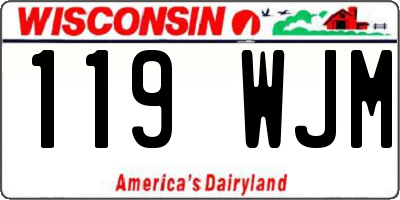 WI license plate 119WJM