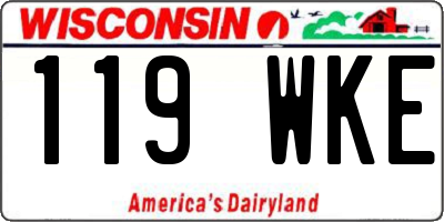 WI license plate 119WKE
