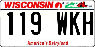 WI license plate 119WKH