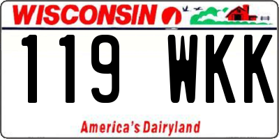 WI license plate 119WKK