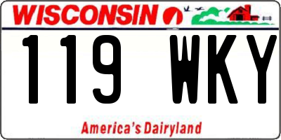 WI license plate 119WKY